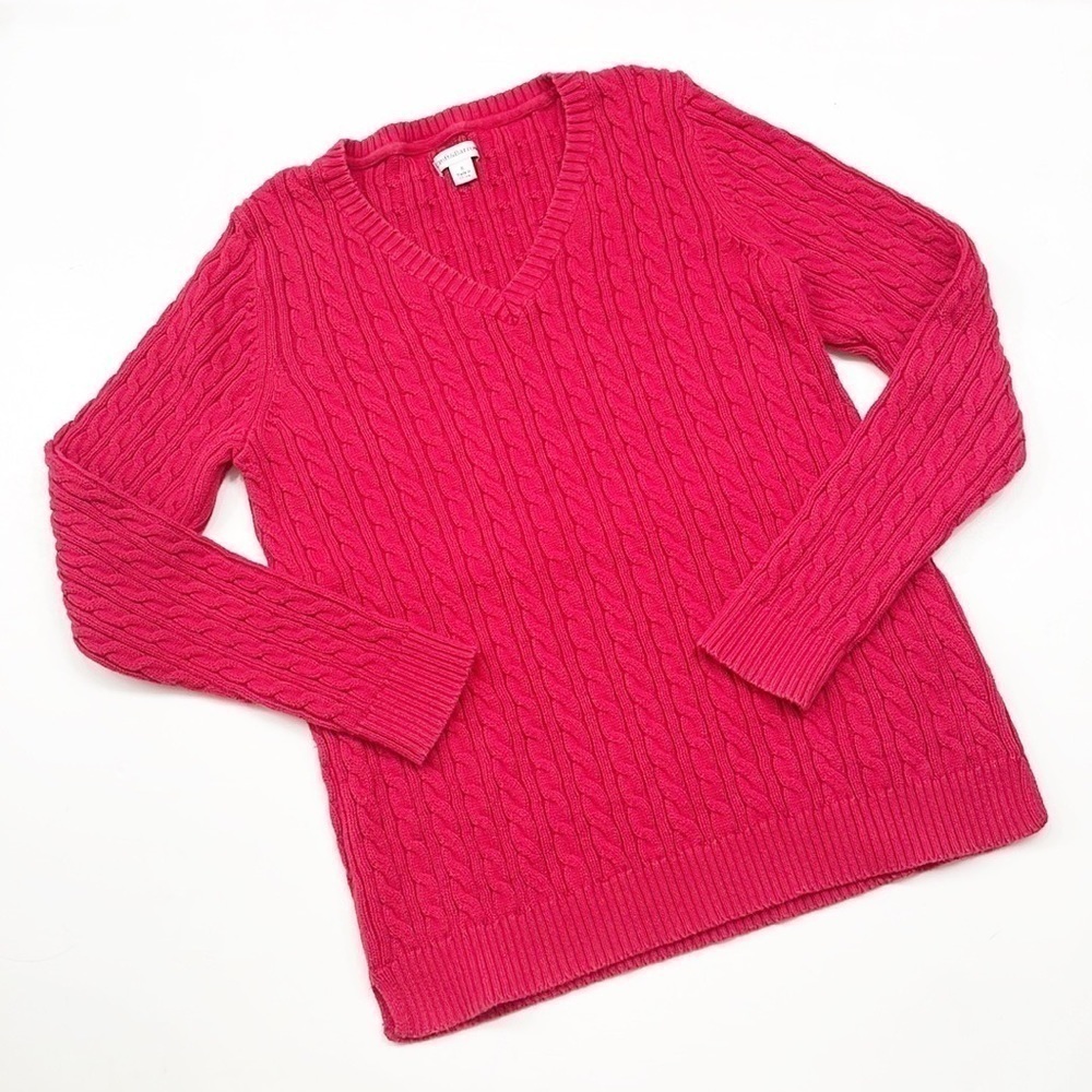 Croft & Barrow red cable knit long sleeve sweater